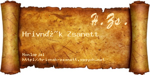 Hrivnák Zsanett névjegykártya